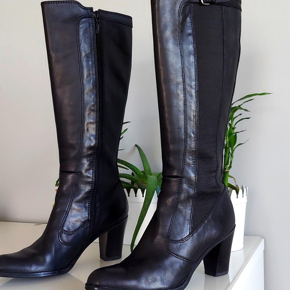 Geox Respira black Heeled Boots - Size EU 37 (US 6.5)